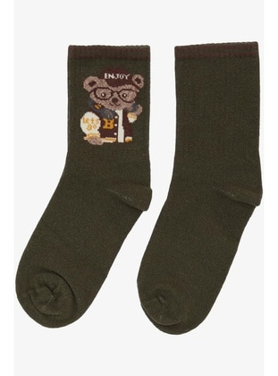 Khaki - 100gr - Girls` Socks - Breeze Girls&Boys