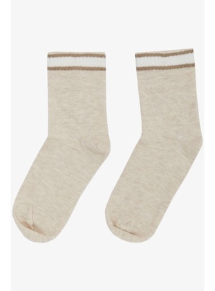 Beige - 100gr - Girls` Socks - Breeze Girls&Boys