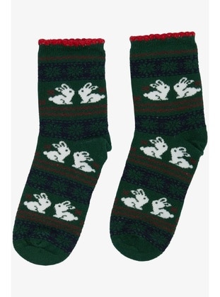 Dark Green - 100gr - Girls` Socks - Breeze Girls&Boys