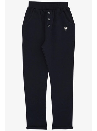 Navy Blue - 350gr - Boys` Sweatpants - Breeze Girls&Boys