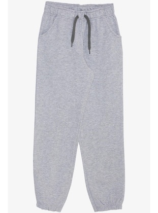 Light Gray - 350gr - Boys` Sweatpants - Breeze Girls&Boys