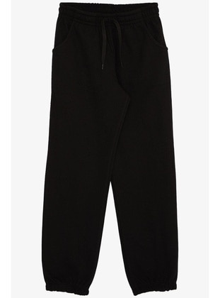 Black - 350gr - Boys` Sweatpants - Breeze Girls&Boys