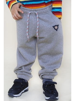 Grey - 350gr - Boys` Sweatpants - Breeze Girls&Boys