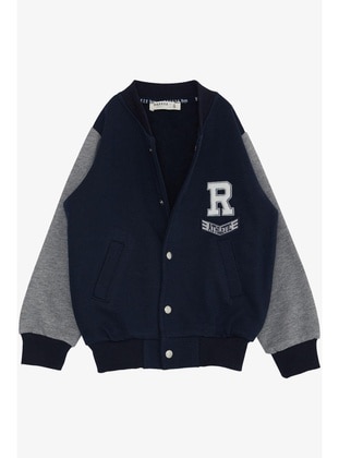 Navy Blue - 600gr - Boys` Jacket - Breeze Girls&Boys