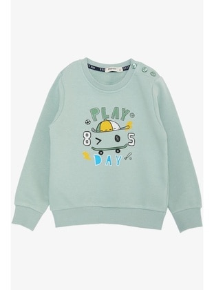 Sea Green - 350gr - Boys` Sweatshirt - Breeze Girls&Boys