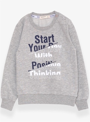 Grey - Boys` Sweatshirt - Breeze Girls&Boys