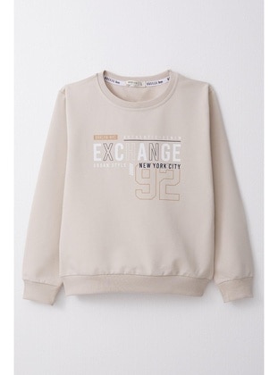 Beige - 350gr - Boys` Sweatshirt - Breeze Girls&Boys