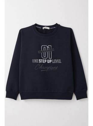 Navy Blue - 350gr - Boys` Sweatshirt - Breeze Girls&Boys