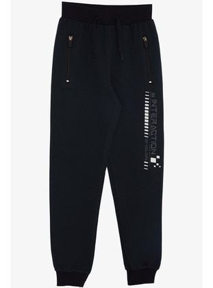 Navy Blue - 350gr - Boys` Sweatpants - Breeze Girls&Boys