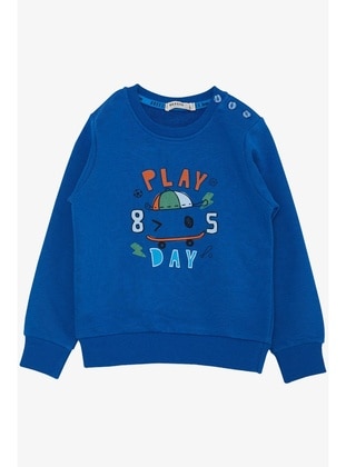 Saxe Blue - 350gr - Boys` Sweatshirt - Breeze Girls&Boys