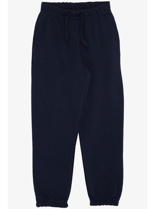 Navy Blue - 350gr - Girls` Sweatpants - Breeze Girls&Boys