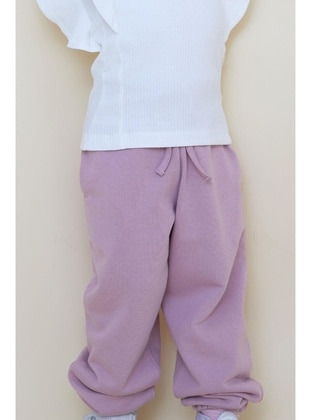 Lilac - 350gr - Girls` Sweatpants - Breeze Girls&Boys