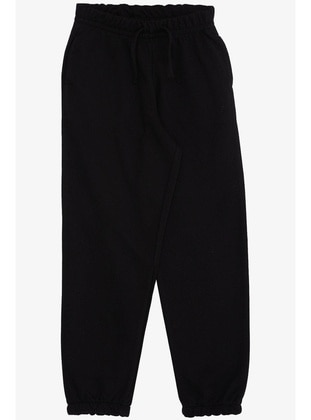 Black - 350gr - Girls` Sweatpants - Breeze Girls&Boys