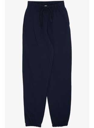 Navy Blue - 350gr - Girls` Sweatpants - Breeze Girls&Boys