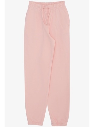 Pink - 350gr - Girls` Sweatpants - Breeze Girls&Boys