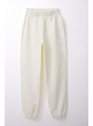 Cream - 350gr - Girls` Sweatpants - Breeze Girls&Boys