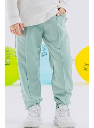 Sea Green - 350gr - Girls` Sweatpants - Breeze Girls&Boys