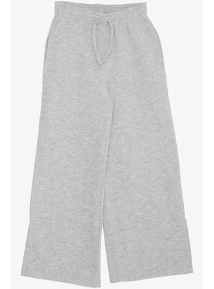 Light Gray - 350gr - Girls` Sweatpants - Breeze Girls&Boys