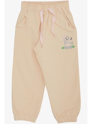 Cream - 350gr - Girls` Sweatpants - Breeze Girls&Boys