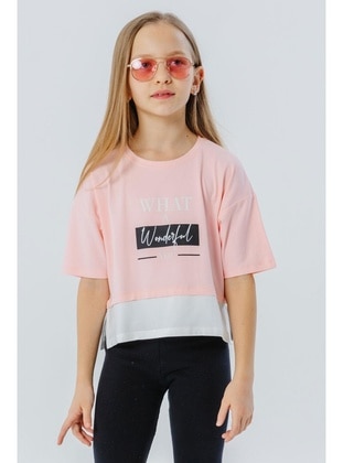 Pink - 150gr - Girls` T-Shirt - Breeze Girls&Boys