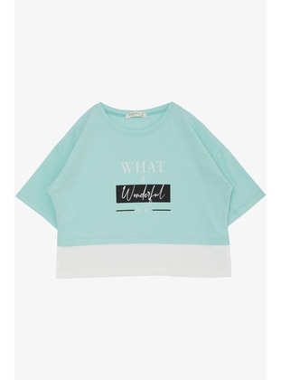 Sea Green - 150gr - Girls` T-Shirt - Breeze Girls&Boys