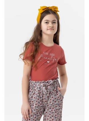 Brick Red - Girls` T-Shirt - Breeze Girls&Boys