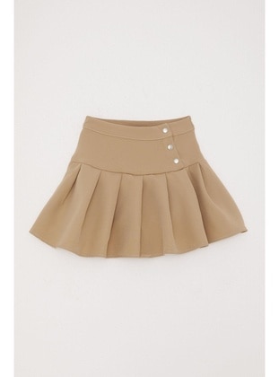 Beige - 200gr - Girls` Skirt - Breeze Girls&Boys