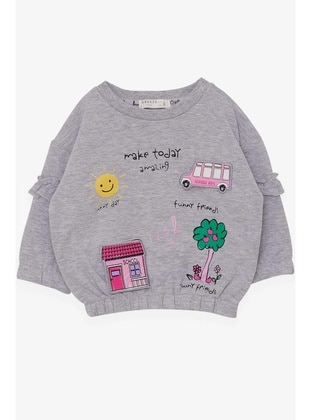 Grey - Girls` Sweatshirt - Breeze Girls&Boys