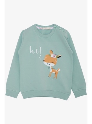 Mint Green - 300gr - Girls` Sweatshirt - Breeze Girls&Boys