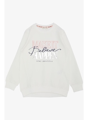 Ecru - 300gr - Girls` Sweatshirt - Breeze Girls&Boys