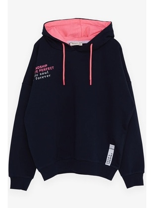 Navy Blue - 300gr - Girls` Sweatshirt - Breeze Girls&Boys