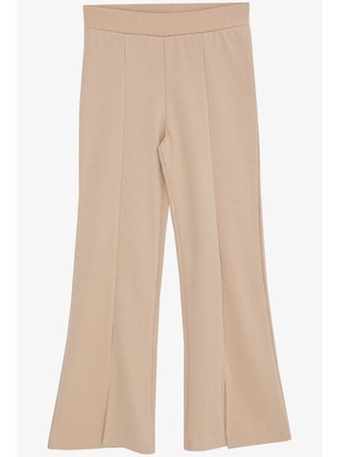 Beige - 200gr - Girls` Pants - Breeze Girls&Boys