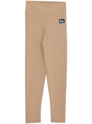 Beige - 200gr - Girls` Pants - Breeze Girls&Boys