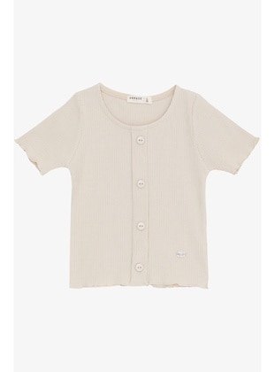 Beige - 150gr - Girls` T-Shirt - Breeze Girls&Boys