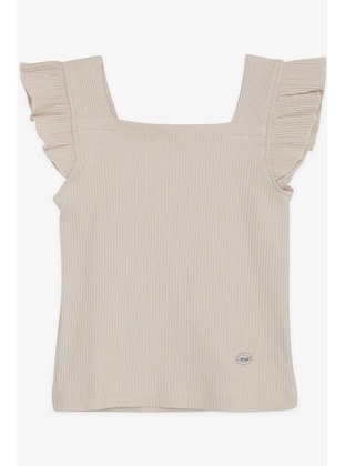 Beige - 150gr - Girls` T-Shirt - Breeze Girls&Boys