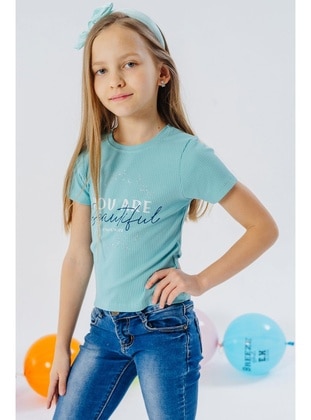 Sea Green - 150gr - Girls` T-Shirt - Breeze Girls&Boys