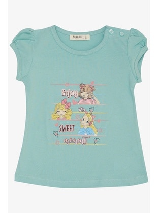 Sea Green - 150gr - Girls` T-Shirt - Breeze Girls&Boys