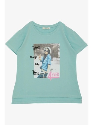 Mint Green - 150gr - Girls` T-Shirt - Breeze Girls&Boys