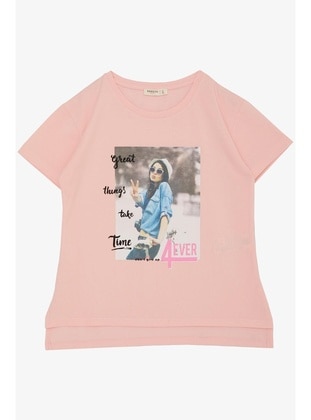 Pink - 150gr - Girls` T-Shirt - Breeze Girls&Boys