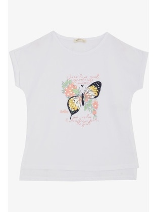 White - 150gr - Girls` T-Shirt - Breeze Girls&Boys