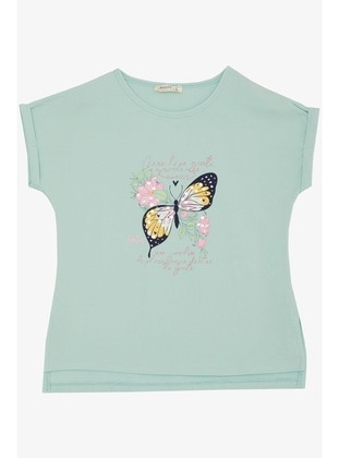 Sea Green - 150gr - Girls` T-Shirt - Breeze Girls&Boys