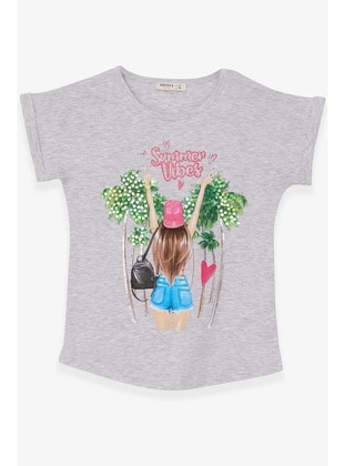 Light Gray - Girls` T-Shirt - Breeze Girls&Boys