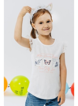 Ecru - 150gr - Girls` T-Shirt - Breeze Girls&Boys