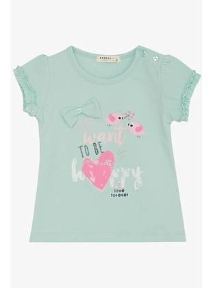 Sea Green - 150gr - Girls` T-Shirt - Breeze Girls&Boys