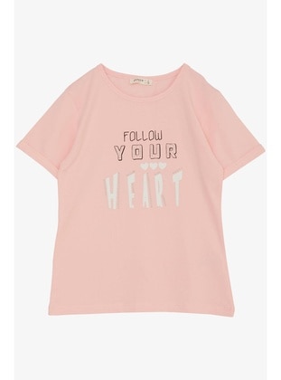 Pink - 150gr - Girls` T-Shirt - Breeze Girls&Boys