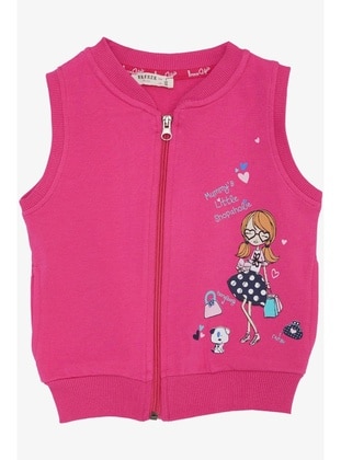 Fuchsia - 250gr - Girls` Cardigan/Vest - Breeze Girls&Boys