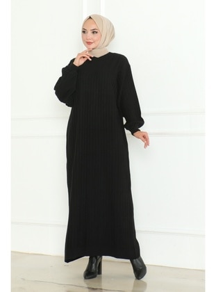 Black - Knit Dresses - Bestenur