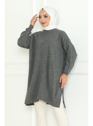 Anthracite - Knit Tunics - Bestenur