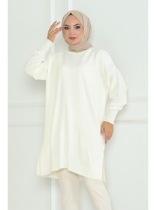 White - Knit Tunics - Bestenur