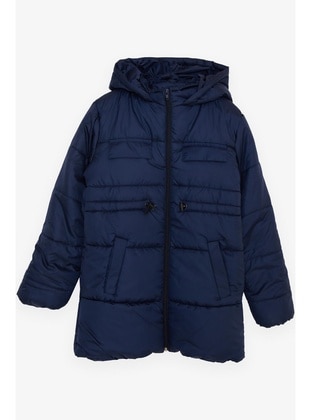 Navy Blue - 200gr - Girls` Coat - Vivline